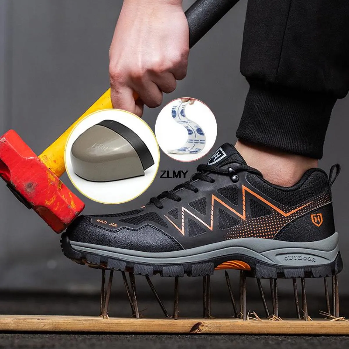 Nuovi uomini Scarpe antinfortunistiche da esterno con punta in acciaio Sneaker Stivali da lavoro antiforatura antinfortunistici