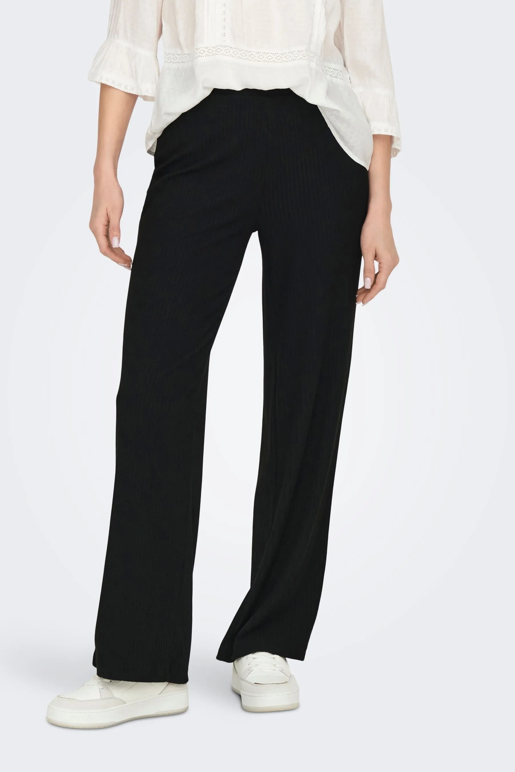 ONLY - Pantaloni a gamba larga a vita alta