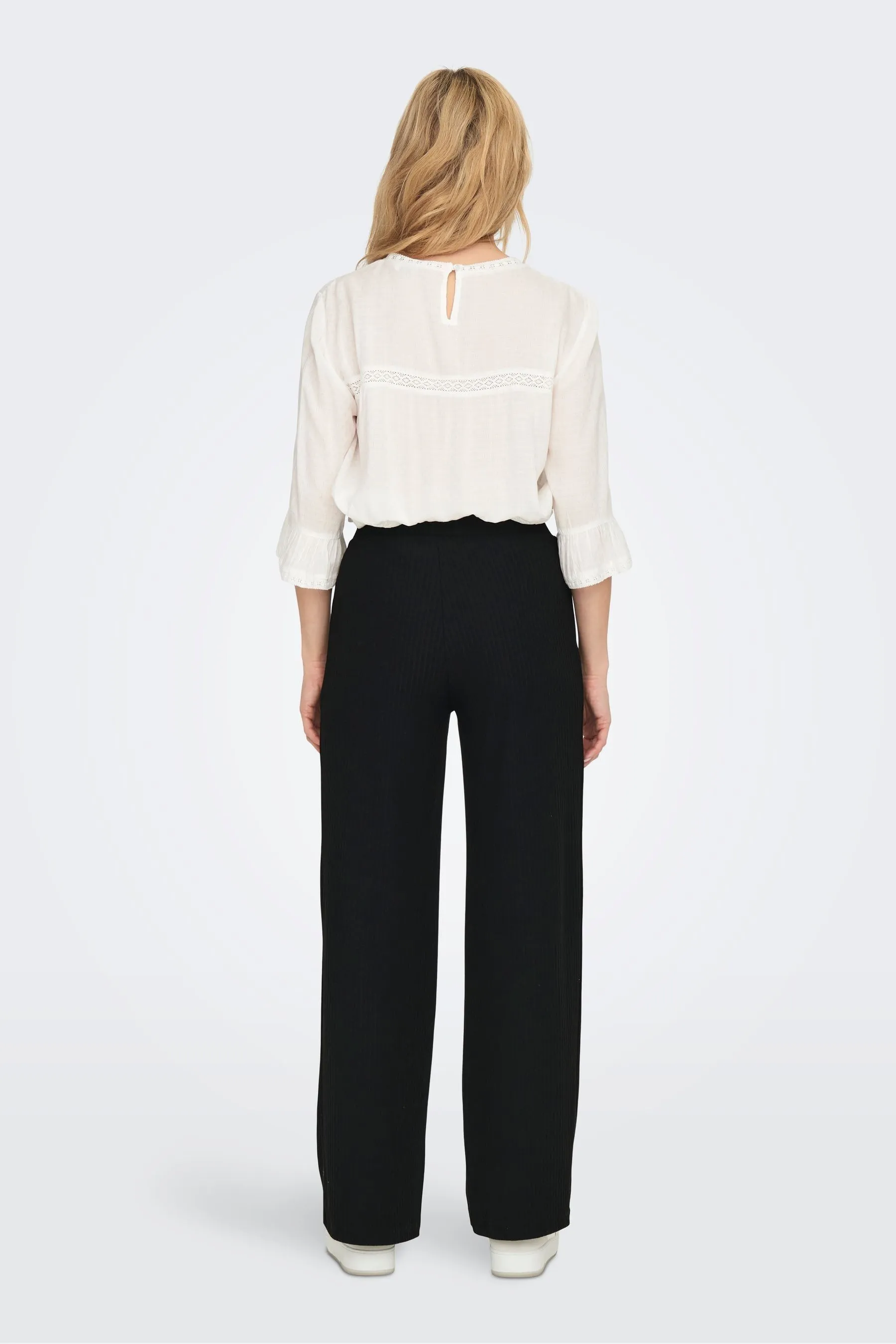 ONLY - Pantaloni a gamba larga a vita alta