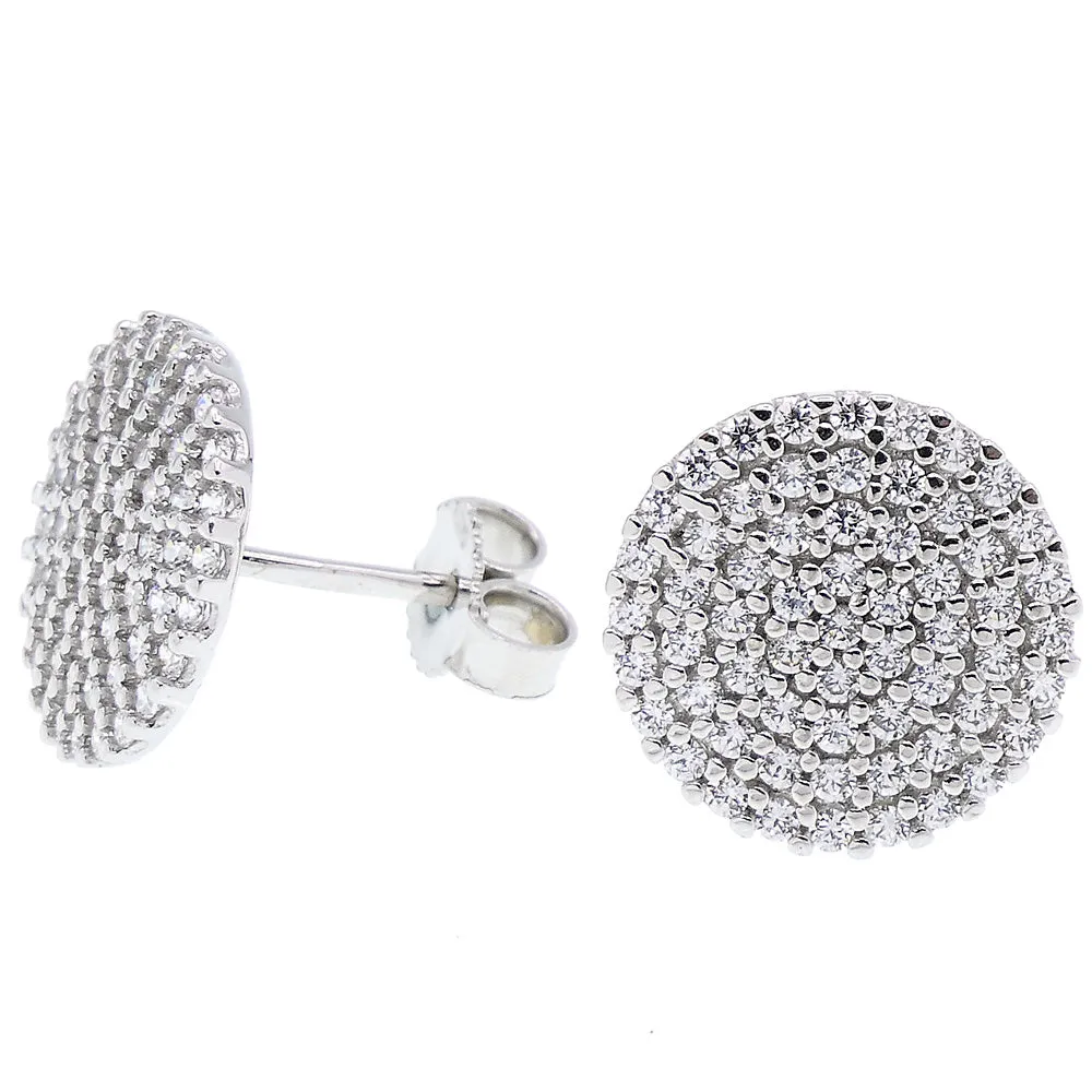 Orecchini Donna Oro Bianco con Zirconi