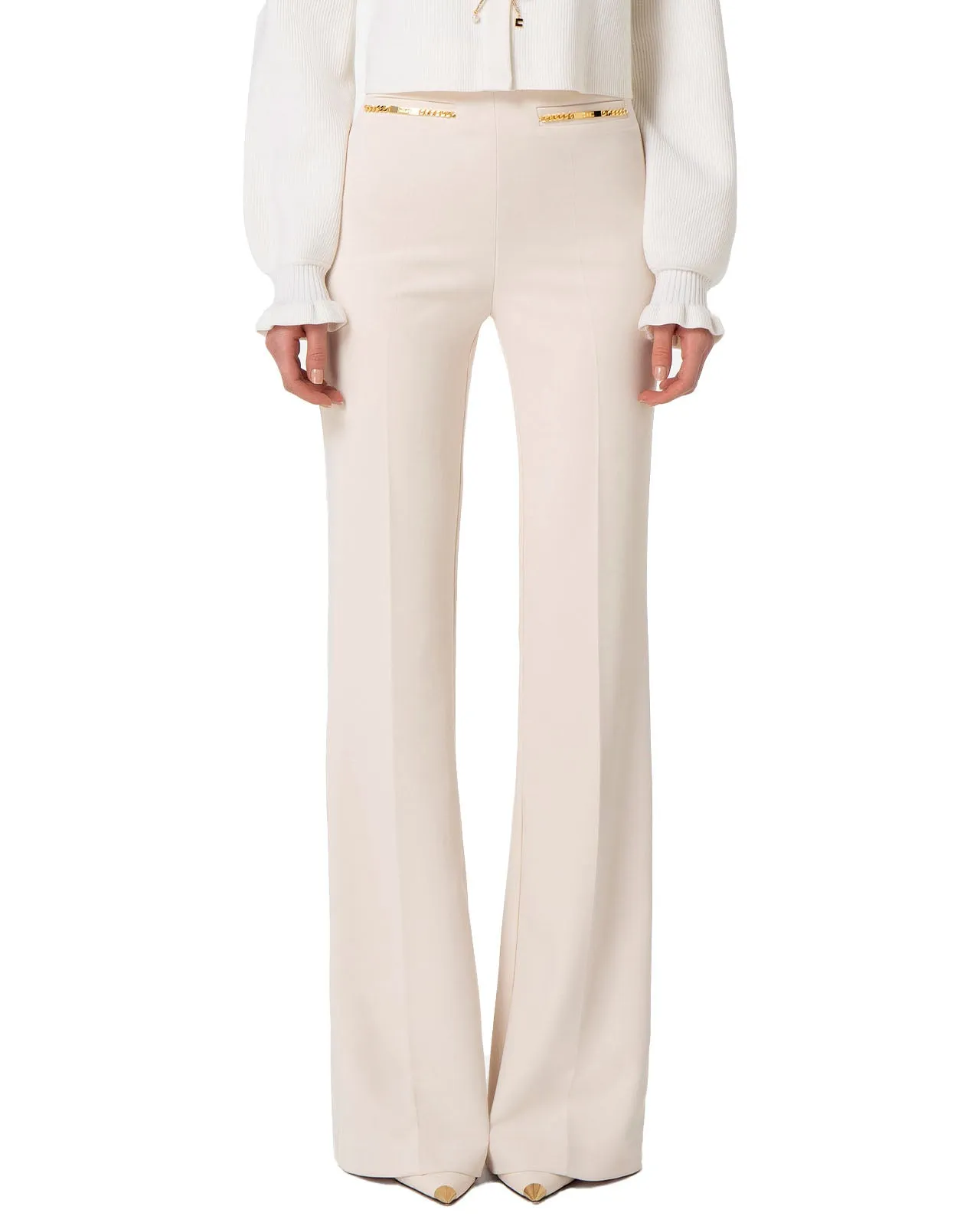 Pantalone palazzo crepe burro