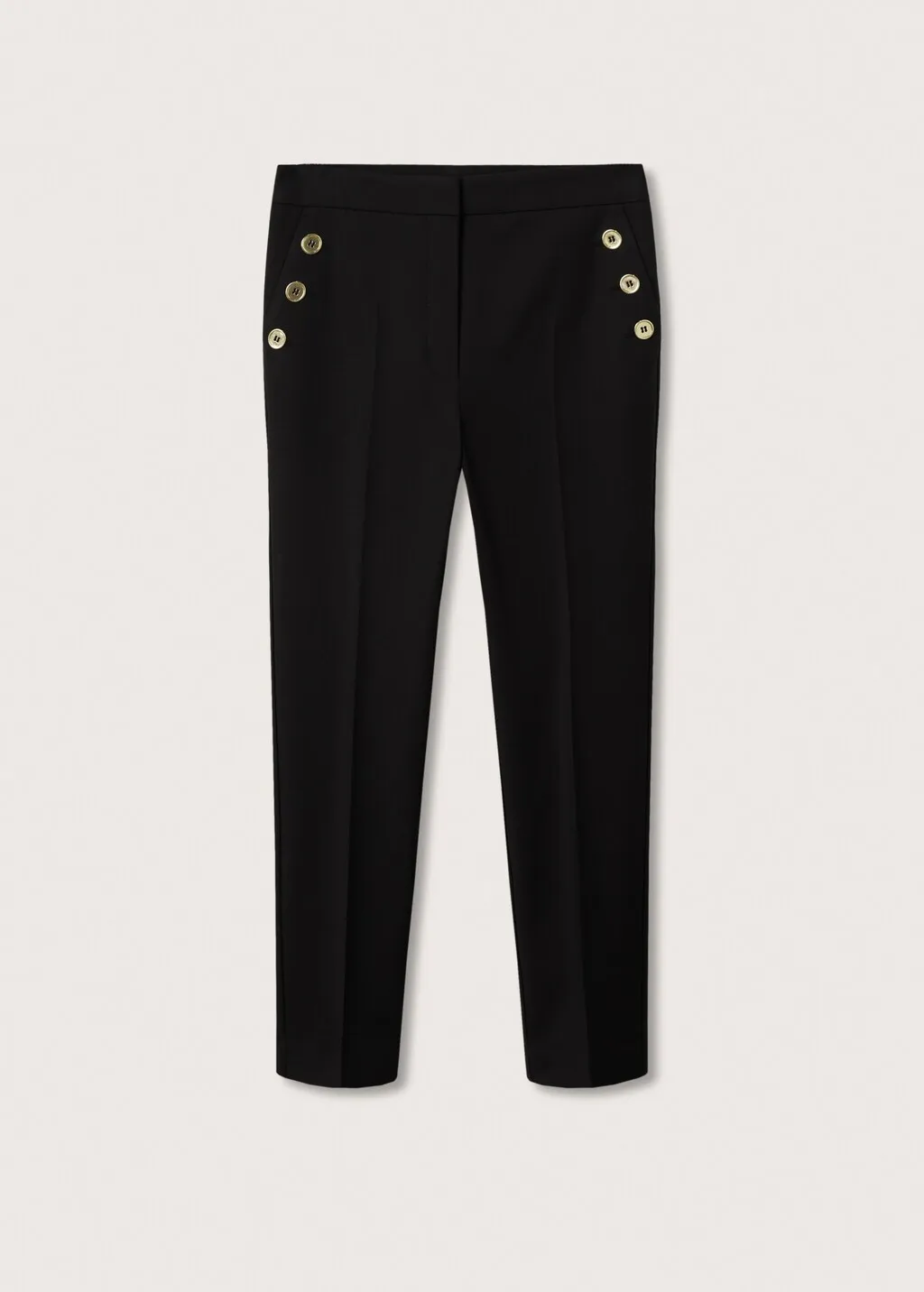 Pantaloni crop bottoni