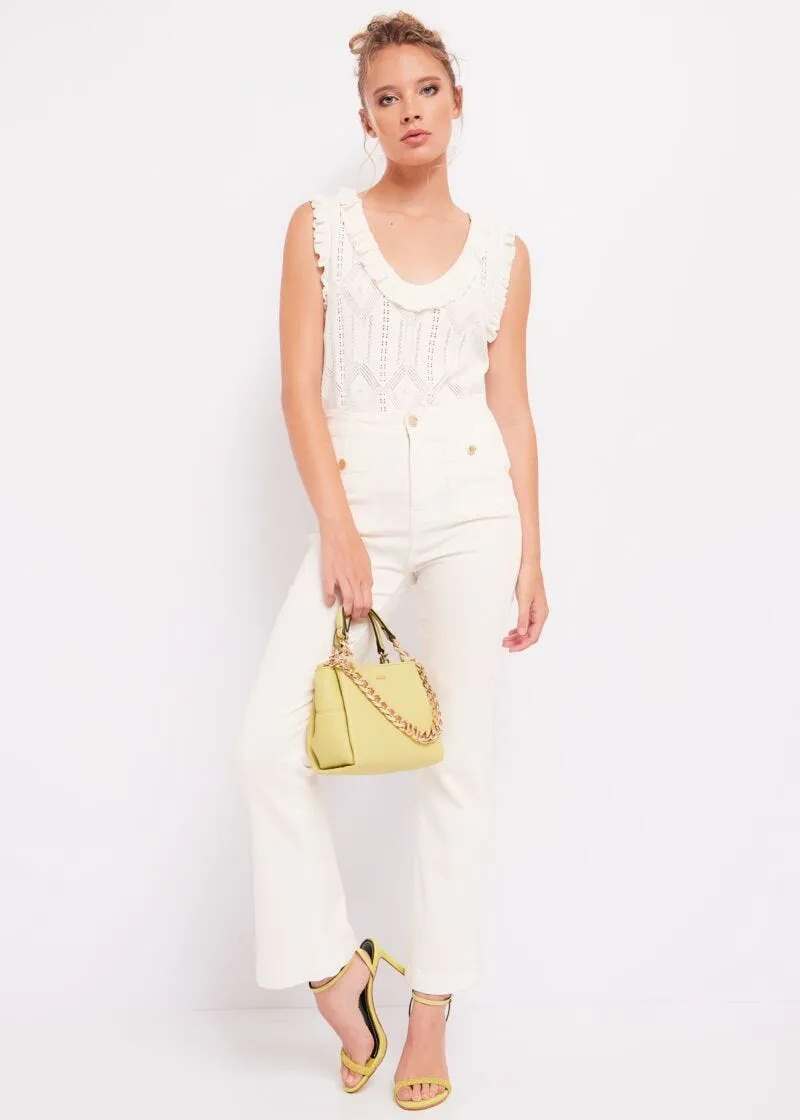 Pantaloni flare cropped
