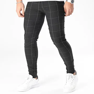 Pantaloni skinny neri a quadri