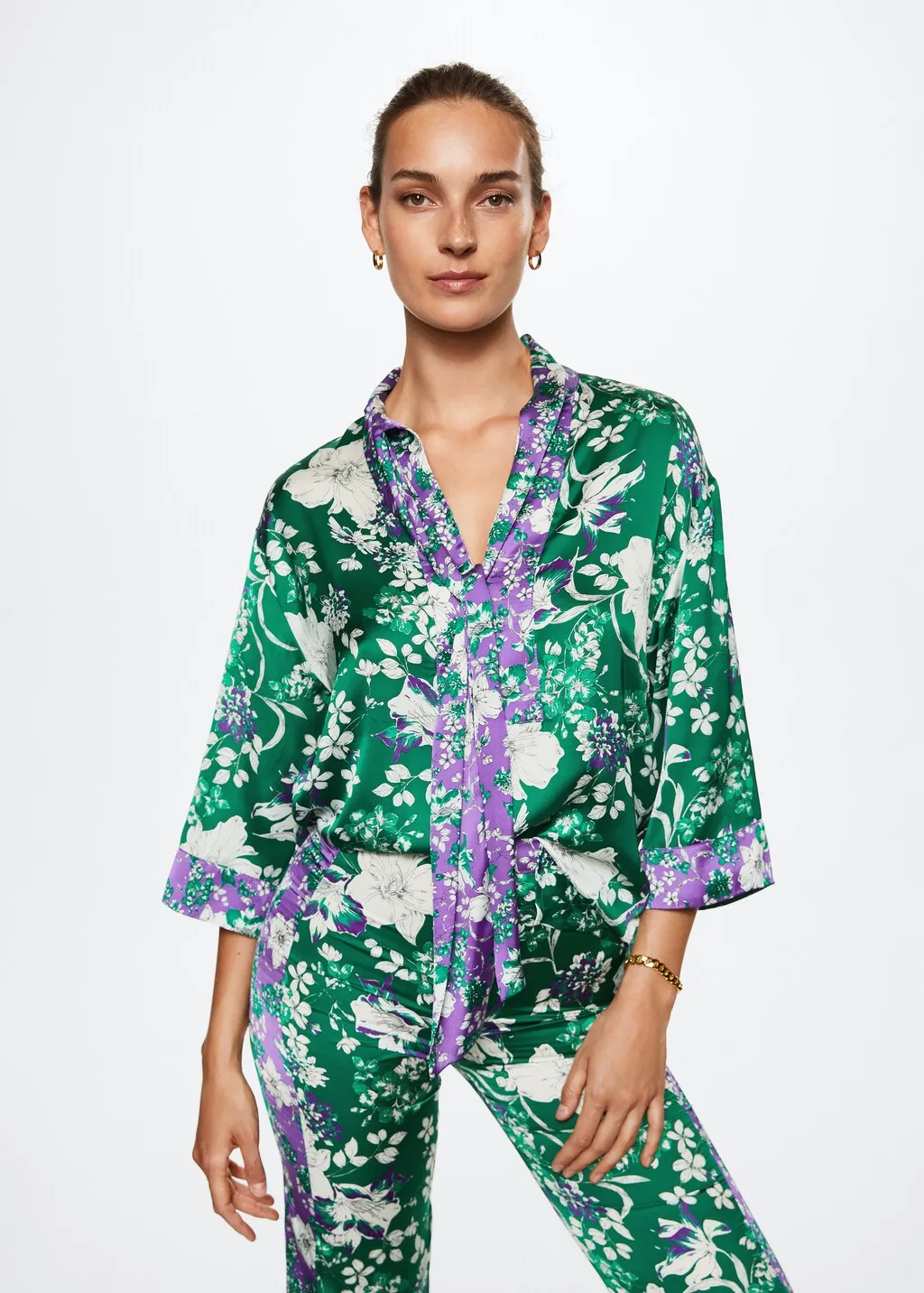 Pantaloni stampa fiori