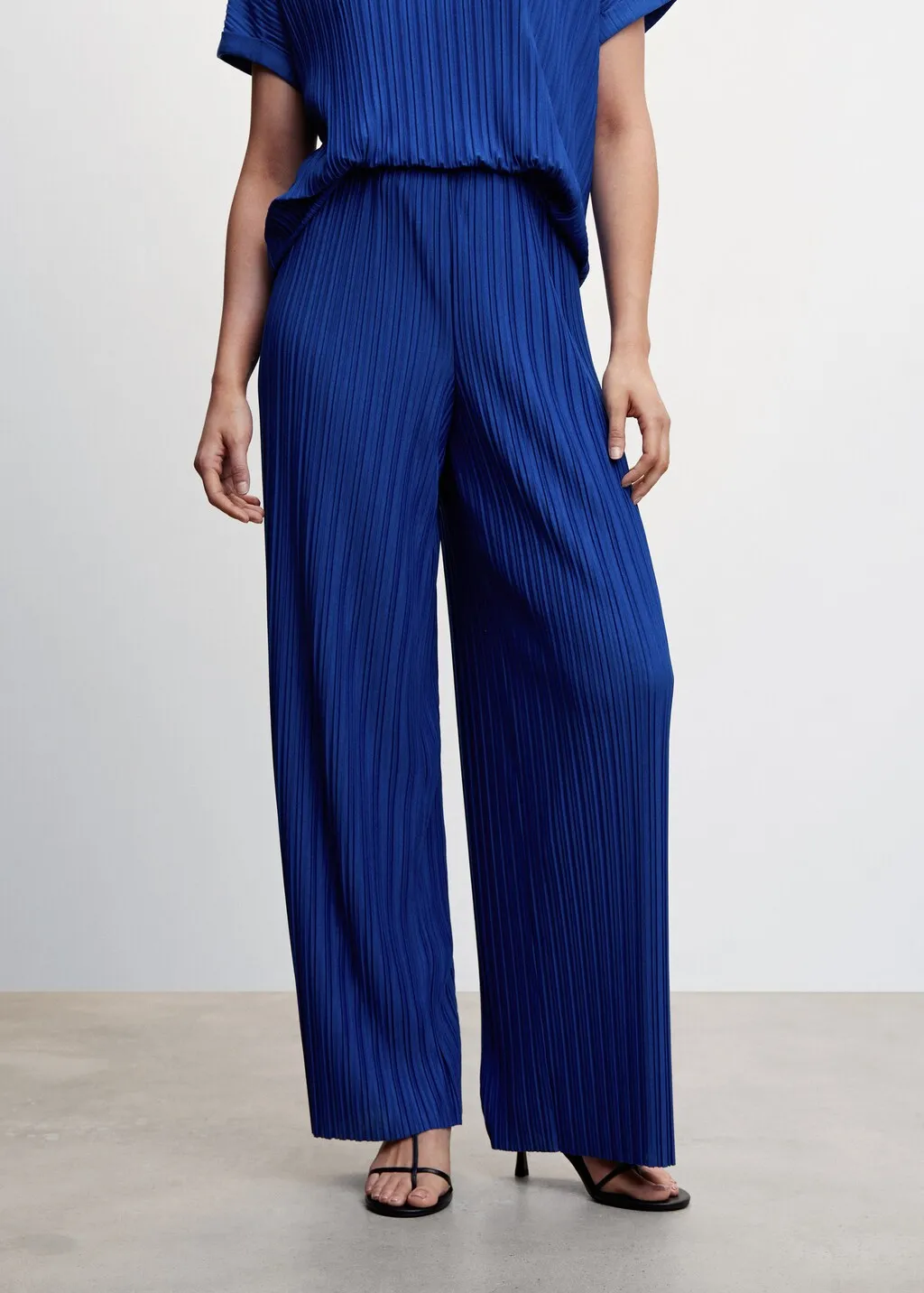 Pantaloni wideleg plissettati