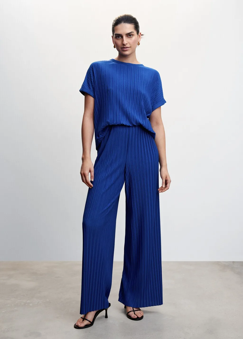 Pantaloni wideleg plissettati