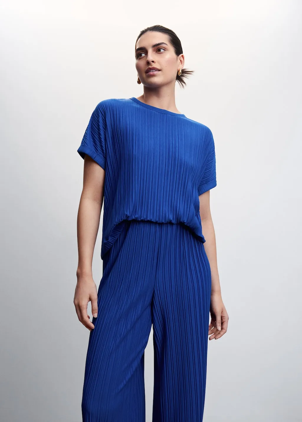 Pantaloni wideleg plissettati