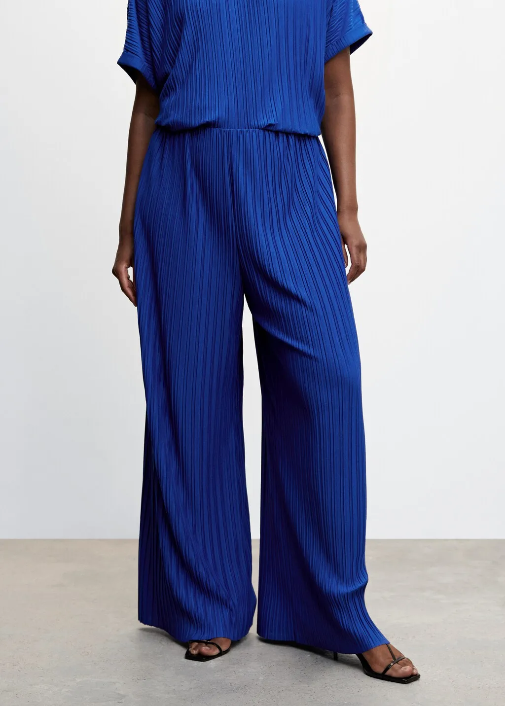 Pantaloni wideleg plissettati
