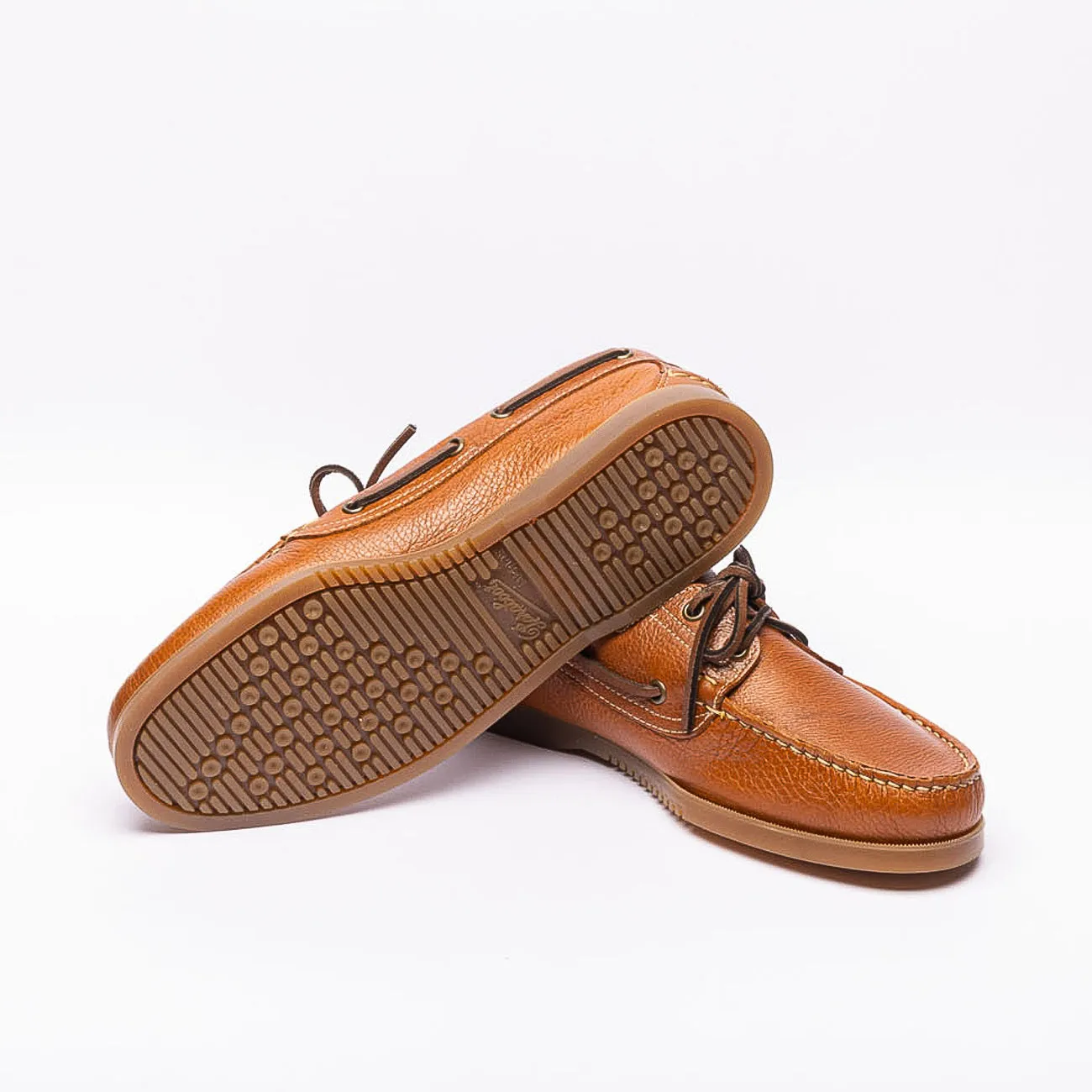 Paraboot Mocassino da barca Paraboot Barth in pelle martellata cuoio