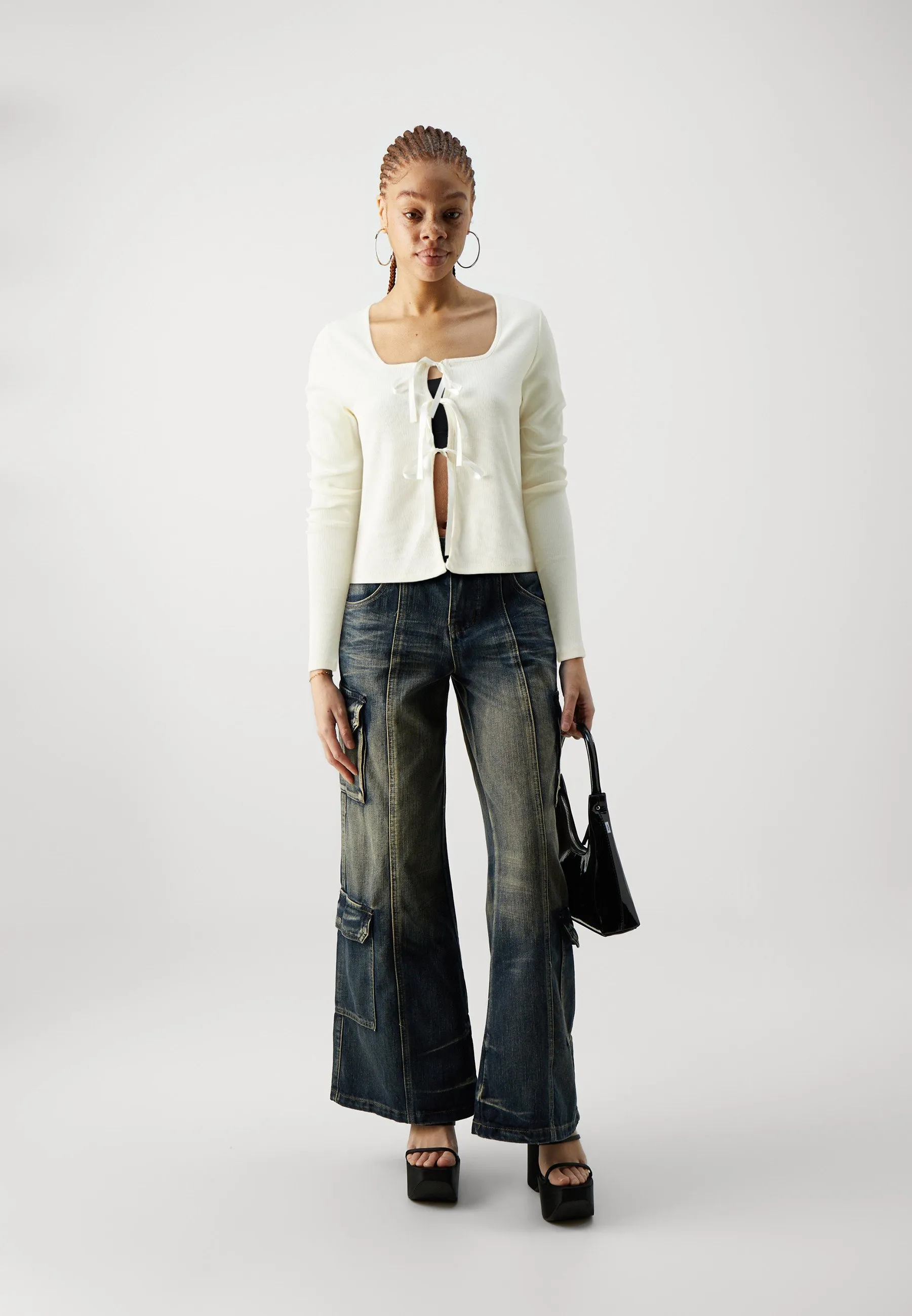 PCBONNIE SQUARE NECK - Maglietta a manica lunga