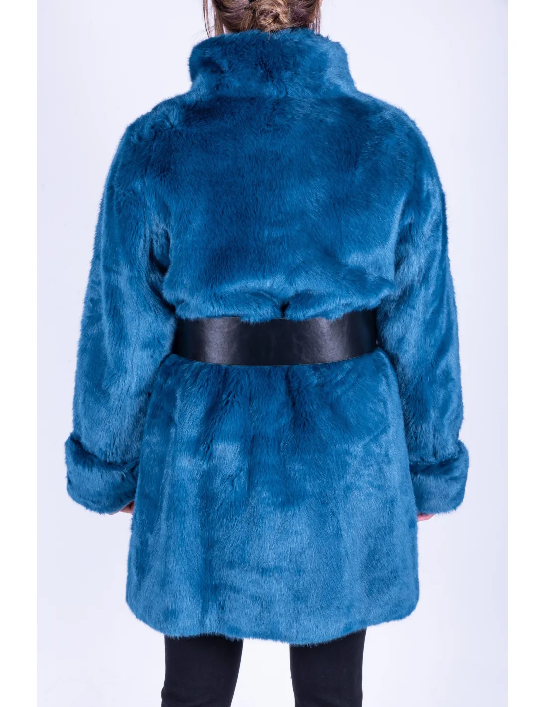 Pelliccia blu donna Fake Fur Coat Fracomina
