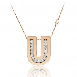 Pendente con catena Chimento oro rosa e diamanti 1G6452UB16450