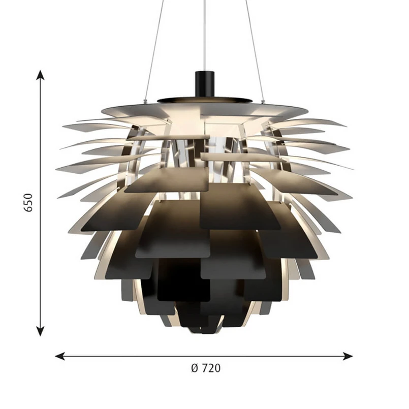 PH Artichoke Lampada a Sospensione Ø720 LED-Bluetooth 3000K Black - Louis Poulse | Acquista online