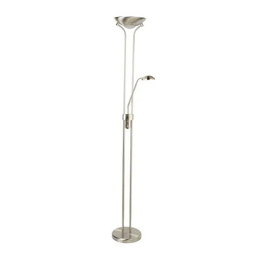 Piantana LED Madre & Bambino, argento, lampada da lettura, dimmerabile