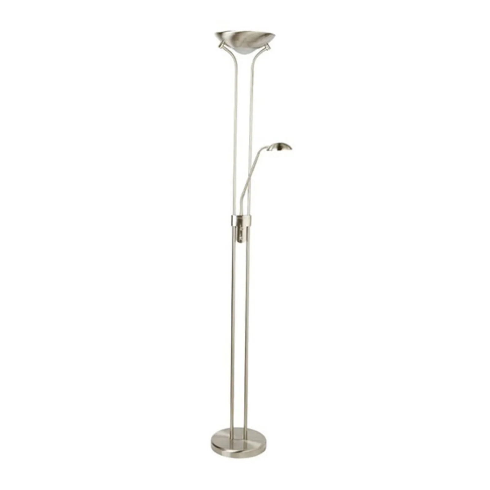 Piantana LED Madre & Bambino, argento, lampada da lettura, dimmerabile