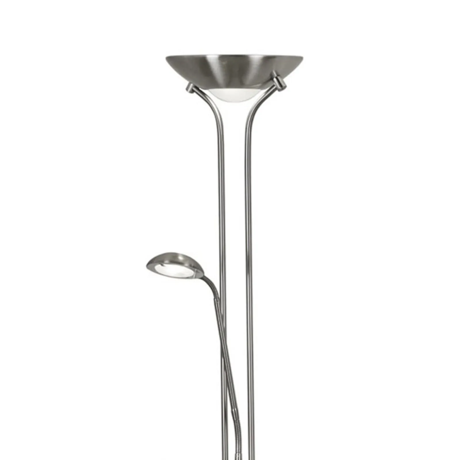 Piantana LED Madre & Bambino, argento, lampada da lettura, dimmerabile