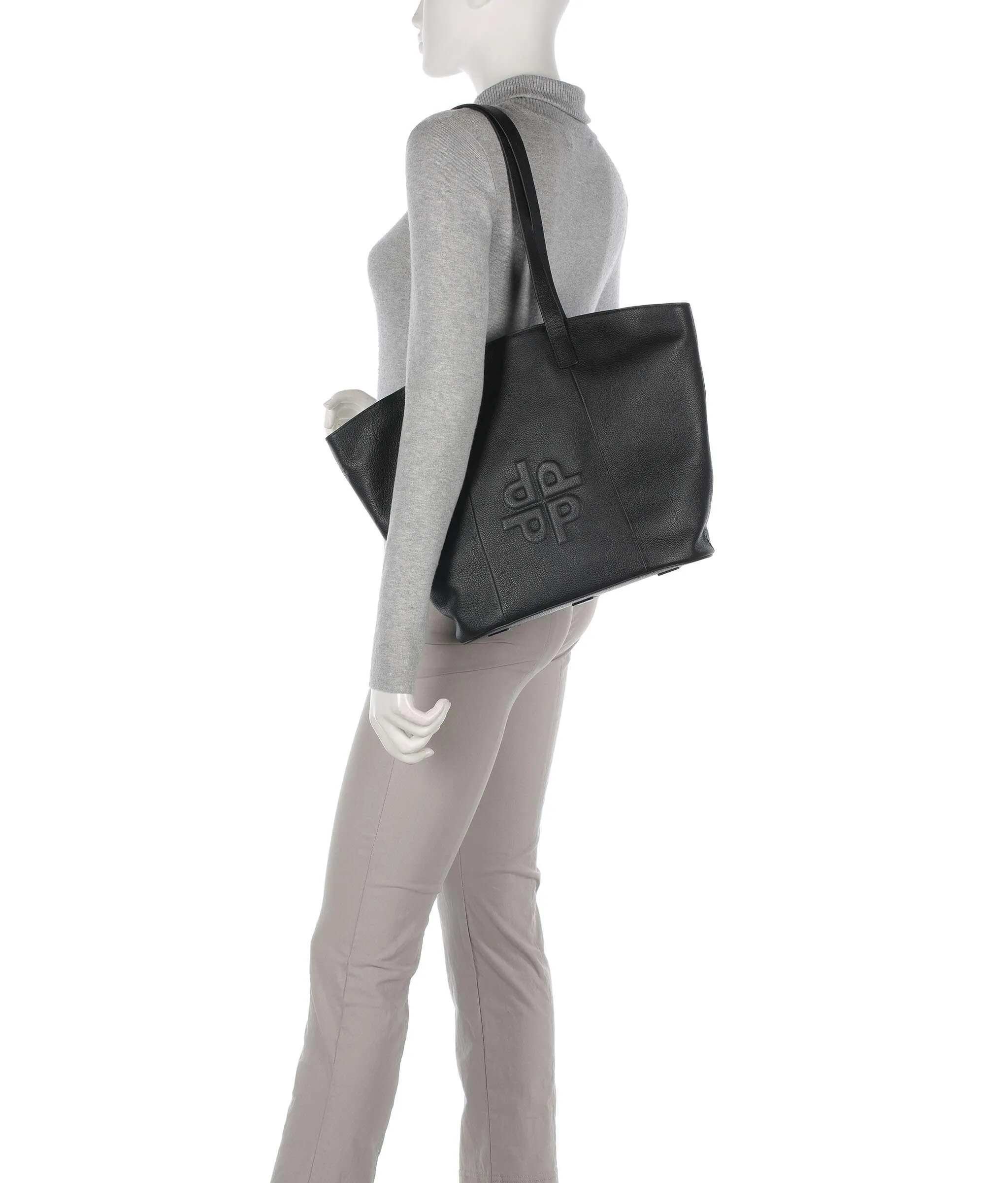  Picard PPPP Borsa shopper pelle di vacchetta grana nero  
