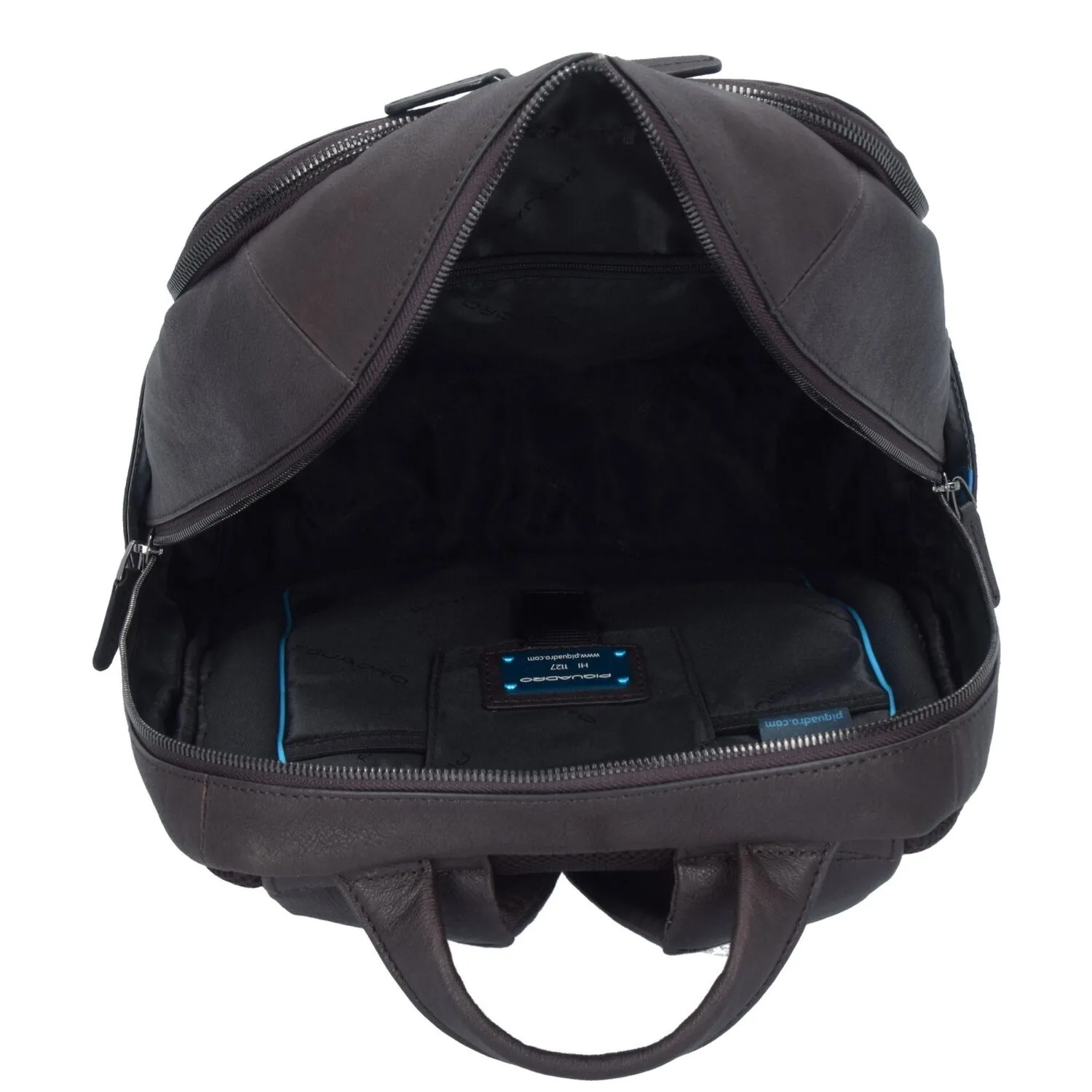 Piquadro Zaino Business nero quadrato in pelle 39 cm Scomparto per laptop