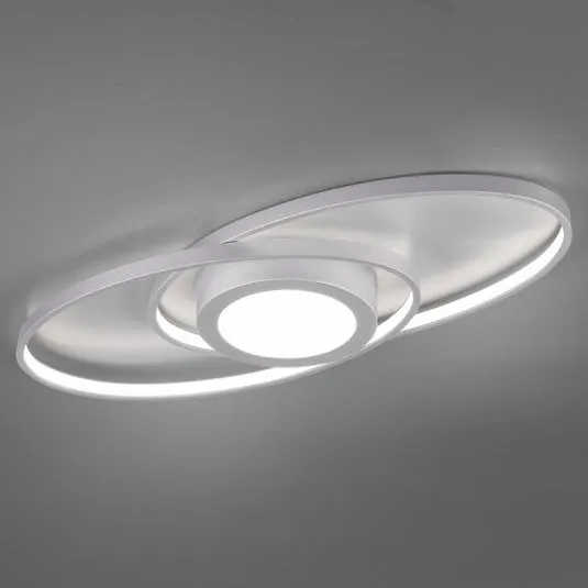 Plafoniera LED Galaxy, dimming, color titanio