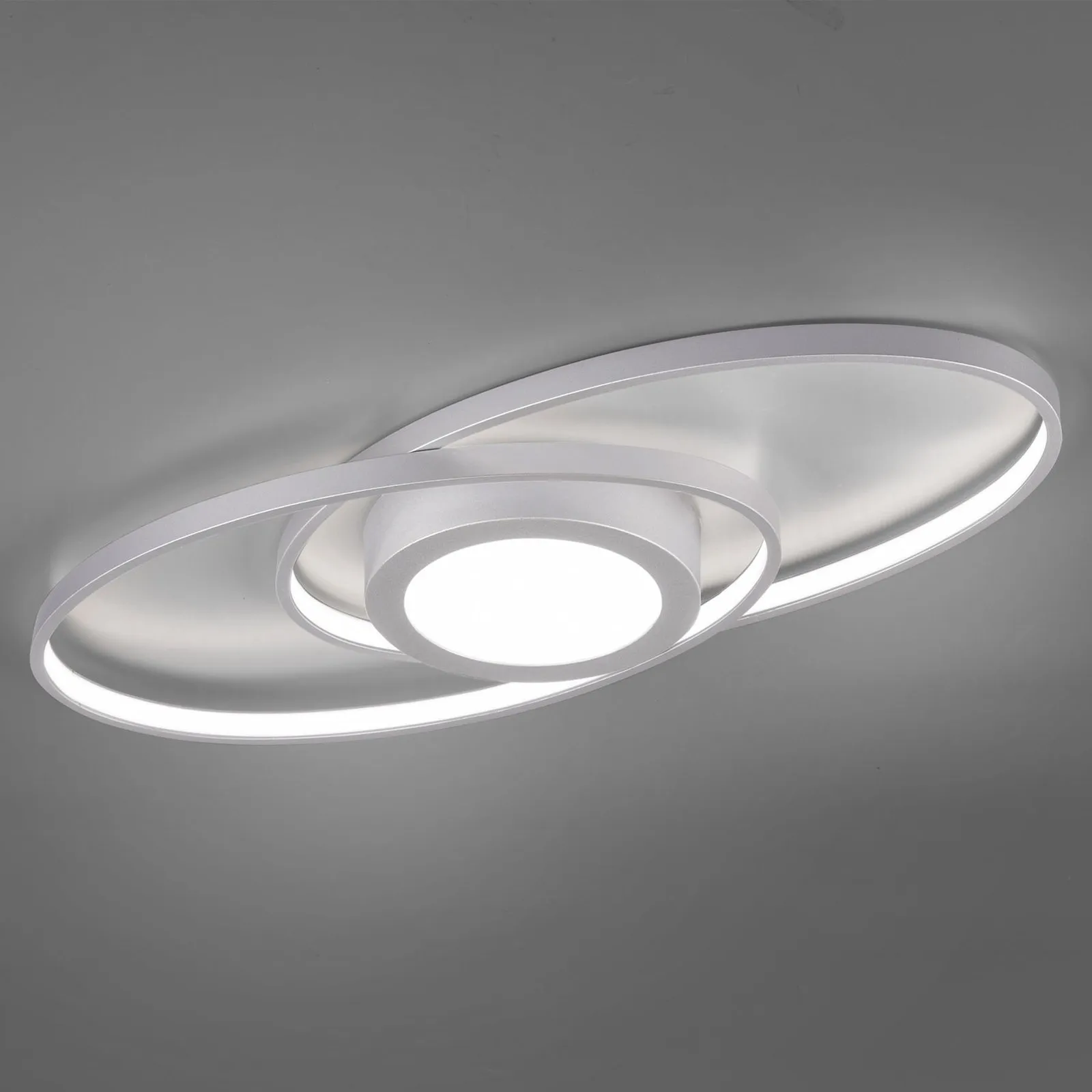Plafoniera LED Galaxy, dimming, color titanio