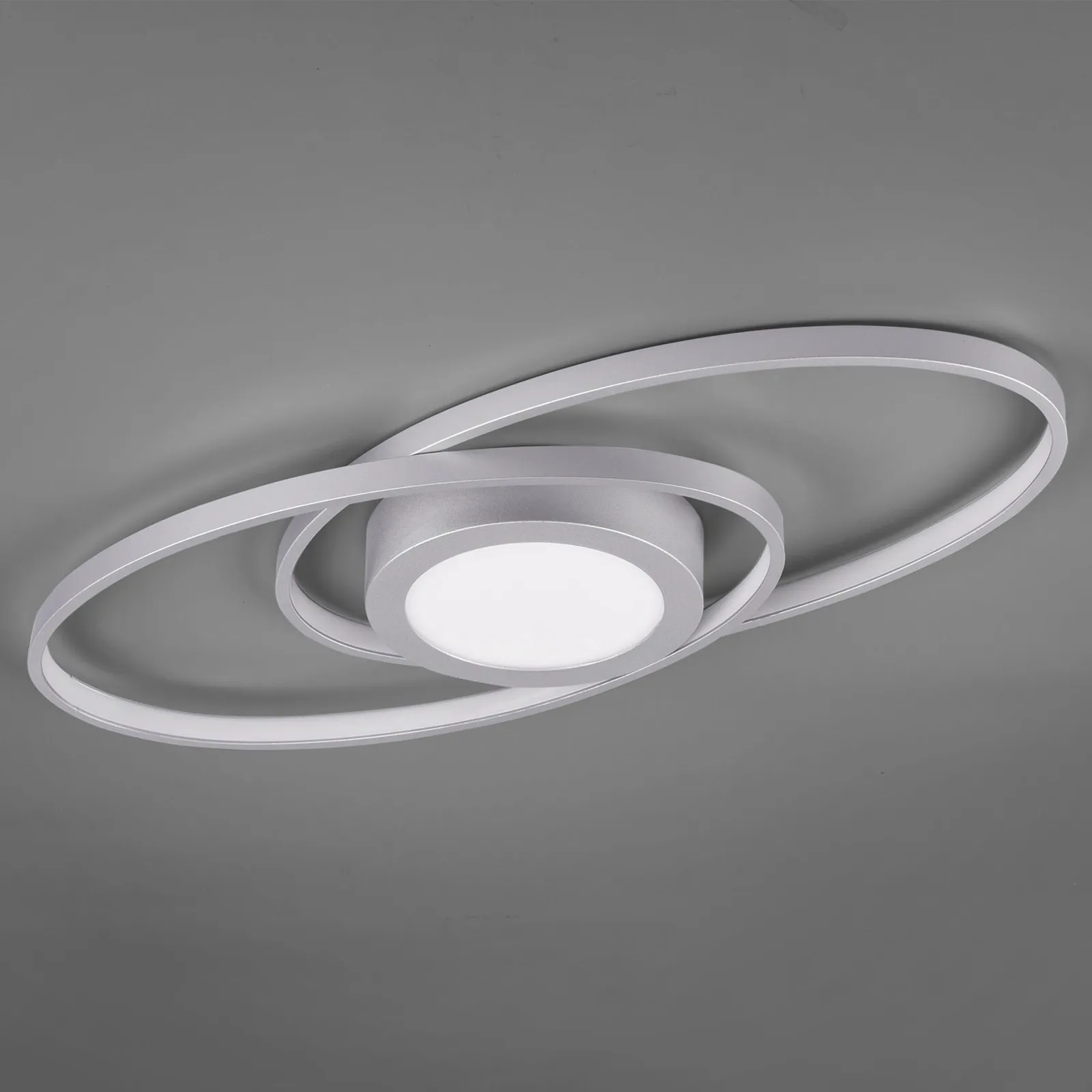 Plafoniera LED Galaxy, dimming, color titanio