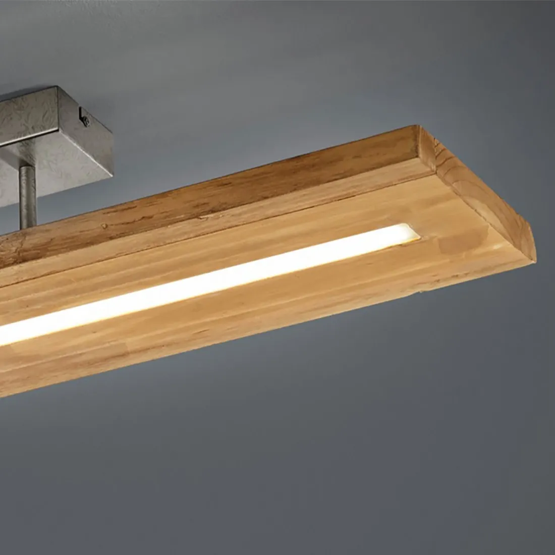 Plafoniera Trio Lighting BRAD 27W LED 3000LM 3000°K dimmerabile legno lampada soffitto classica rustica interno