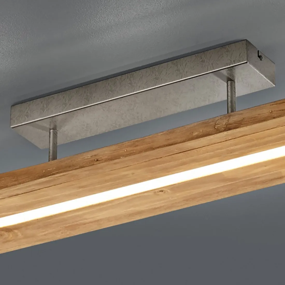 Plafoniera Trio Lighting BRAD 27W LED 3000LM 3000°K dimmerabile legno lampada soffitto classica rustica interno