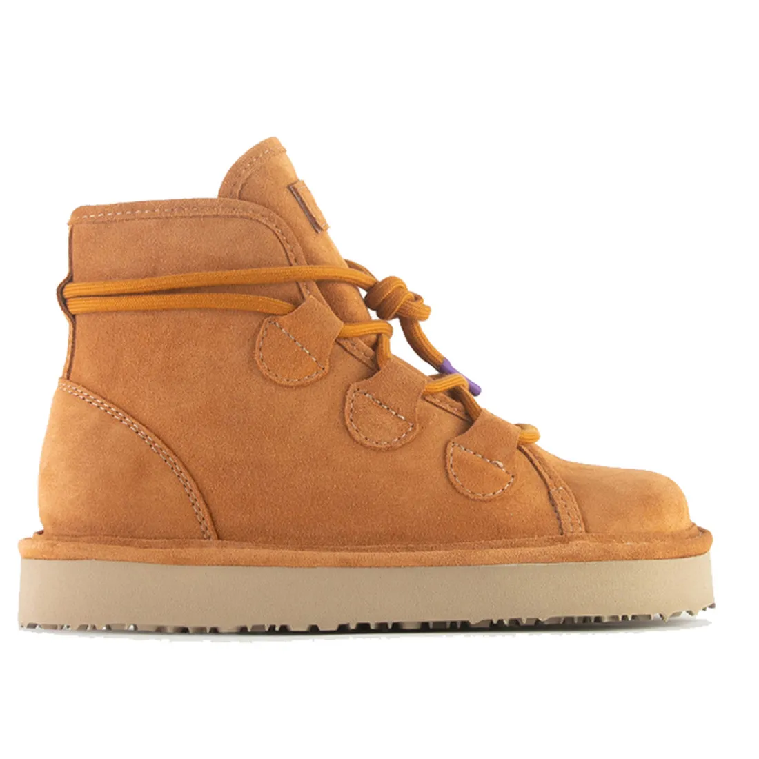 Polacchino da donna Panchic P67 cognac con fodera in eco-pelliccia