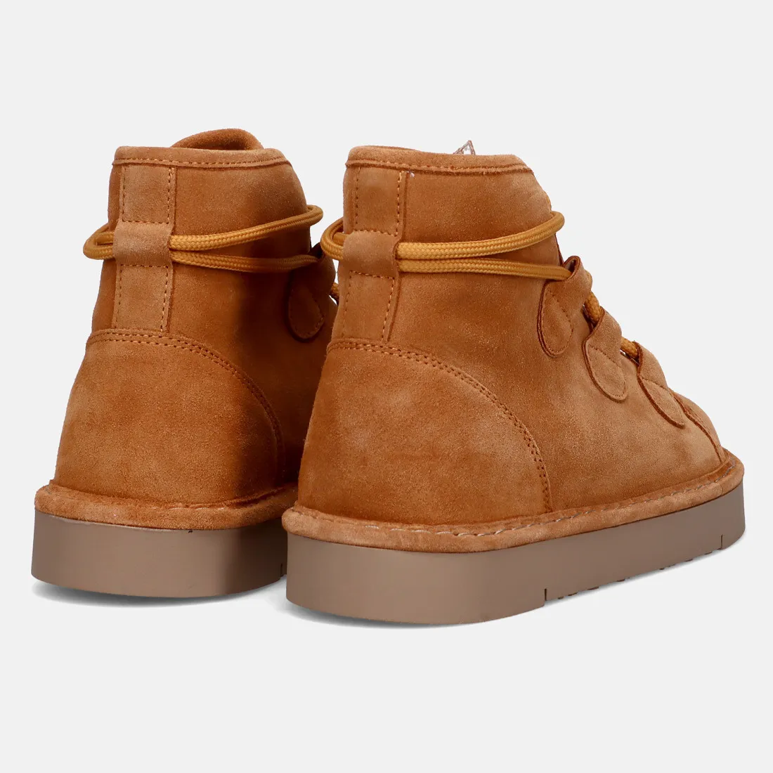 Polacchino da donna Panchic P67 cognac con fodera in eco-pelliccia