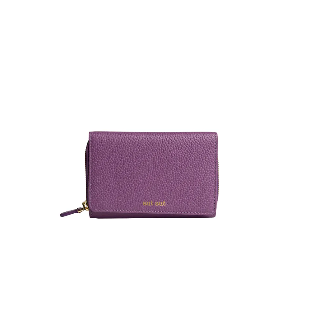 PORTAFOGLIO DONNA AUT AUT IN PELLE LINEA MILANO 442 MIDI VIOLA