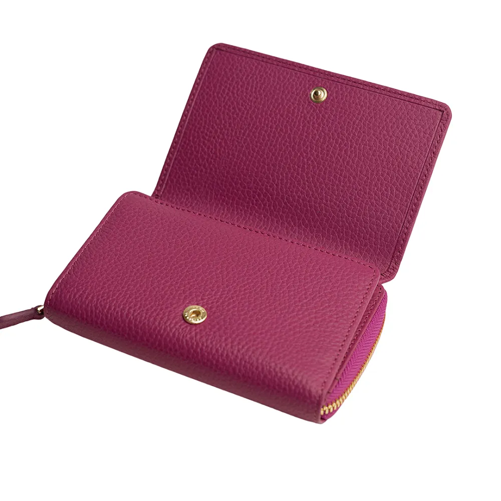 PORTAFOGLIO DONNA AUT AUT IN PELLE LINEA MILANO 442 MIDI VIOLA