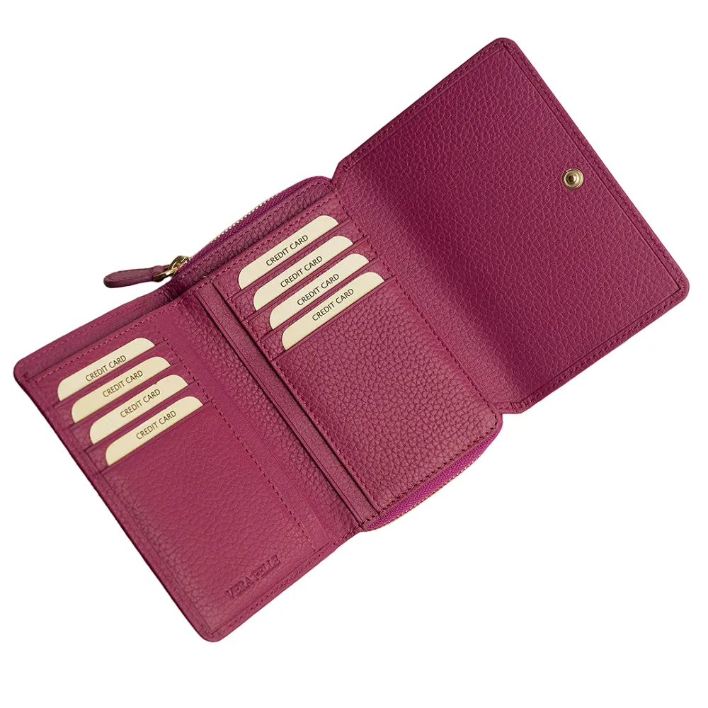 PORTAFOGLIO DONNA AUT AUT IN PELLE LINEA MILANO 442 MIDI VIOLA