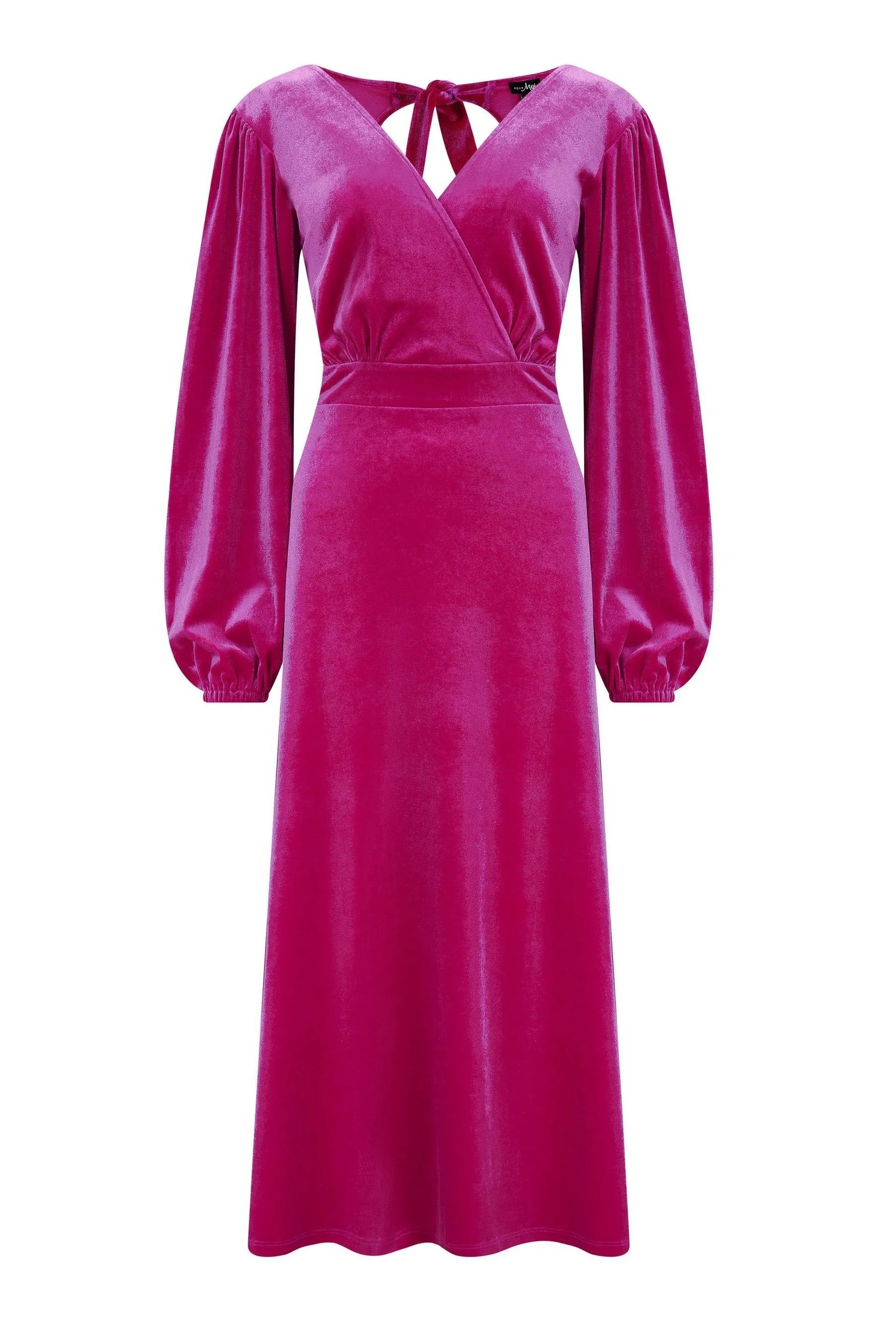 Pour Moi - Charlotte - Abito midi in velluto elasticizzato Manica lunga allacciato sul retro
