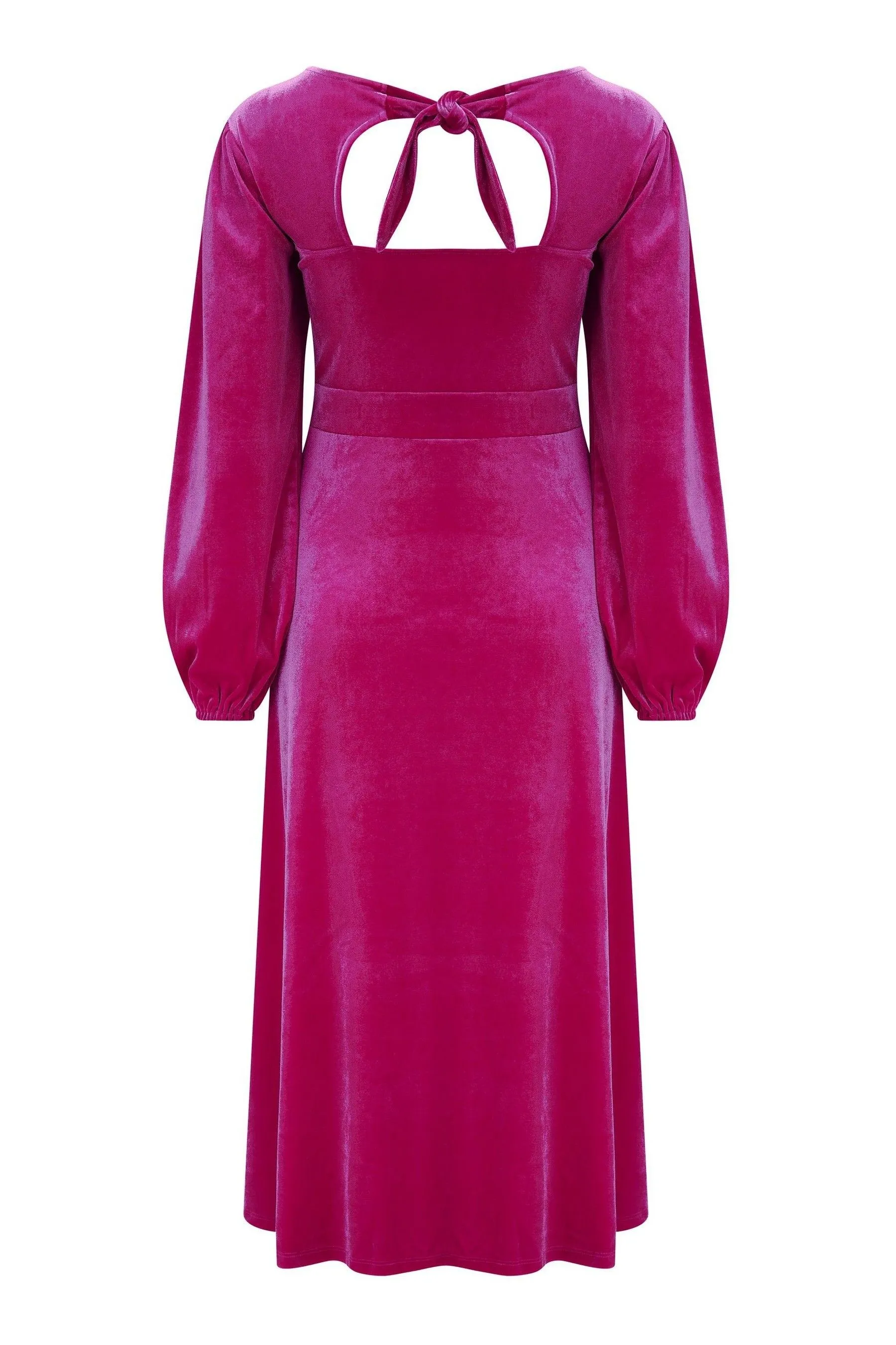 Pour Moi - Charlotte - Abito midi in velluto elasticizzato Manica lunga allacciato sul retro