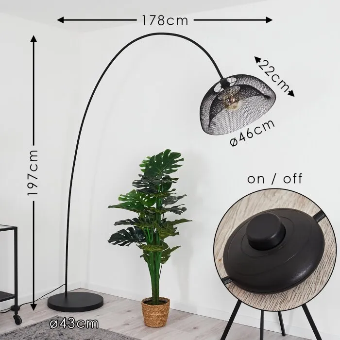Pralo Lampada da terra Nero, 1-Luce