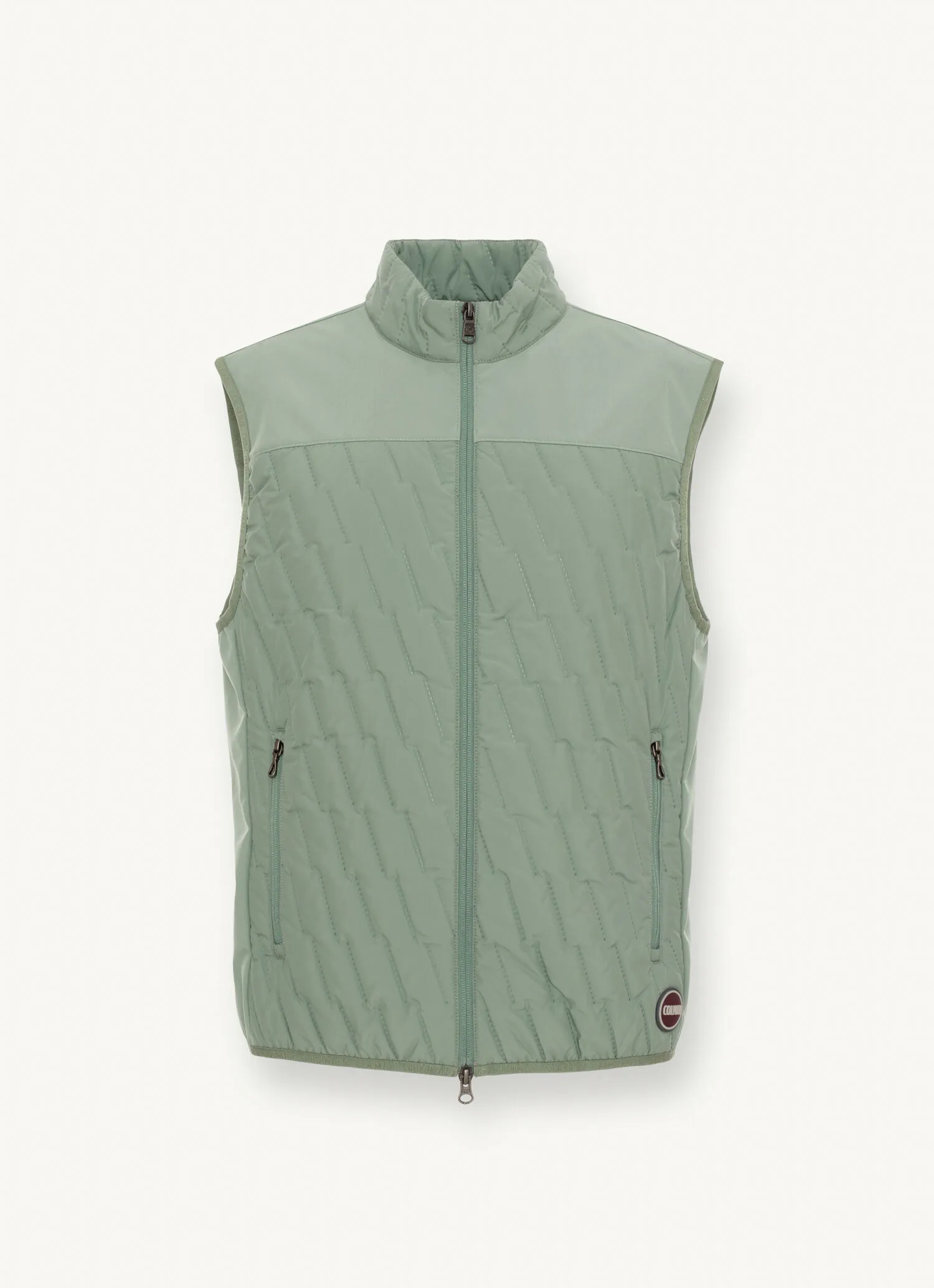 Quilted gilet with softshell inserts