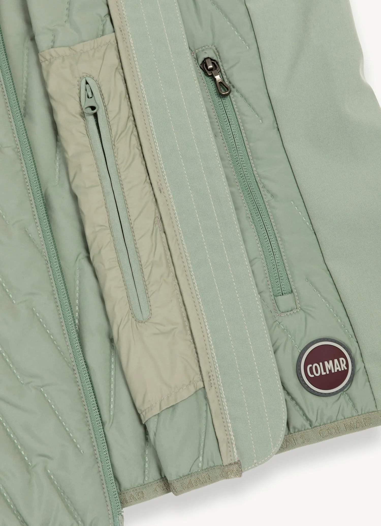 Quilted gilet with softshell inserts