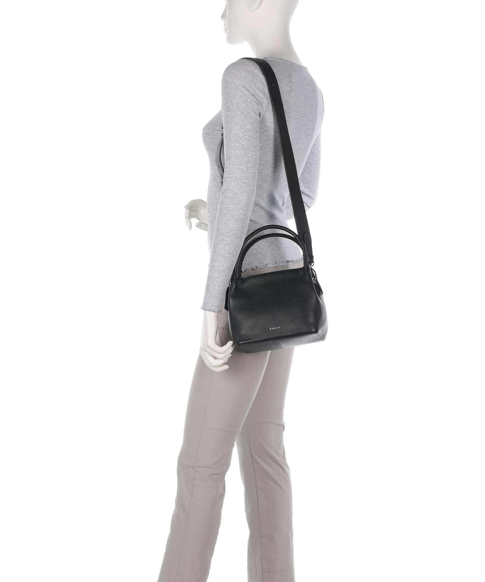  Radley London Ivydale Road Borsa a mano pelle di vacchetta grana nero  