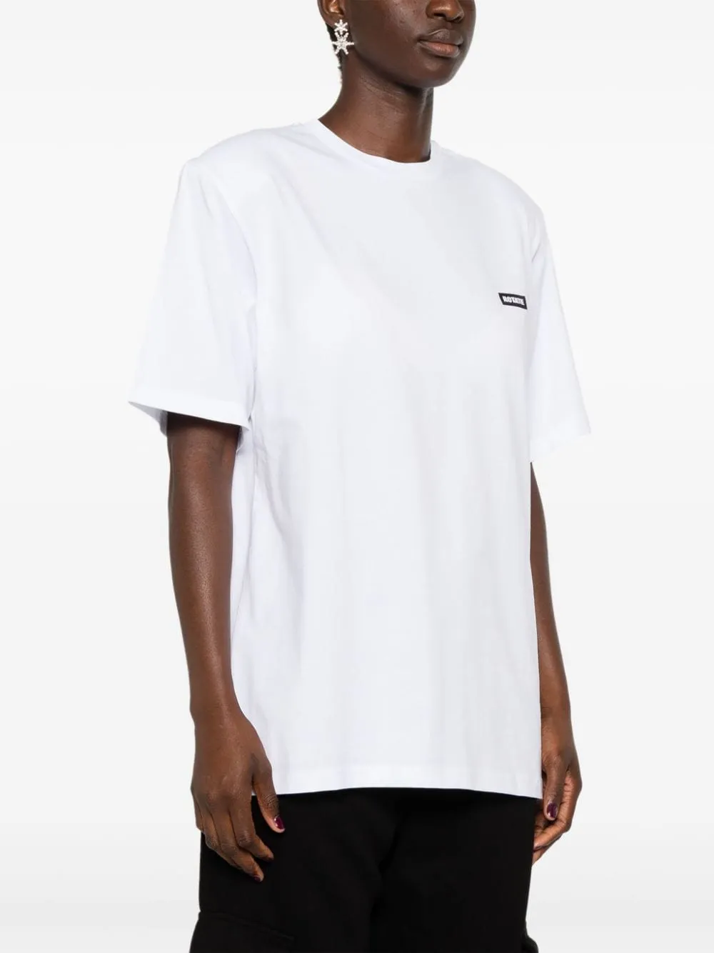 Rotate T-shirt Bianco Donna Micro Patch Logo