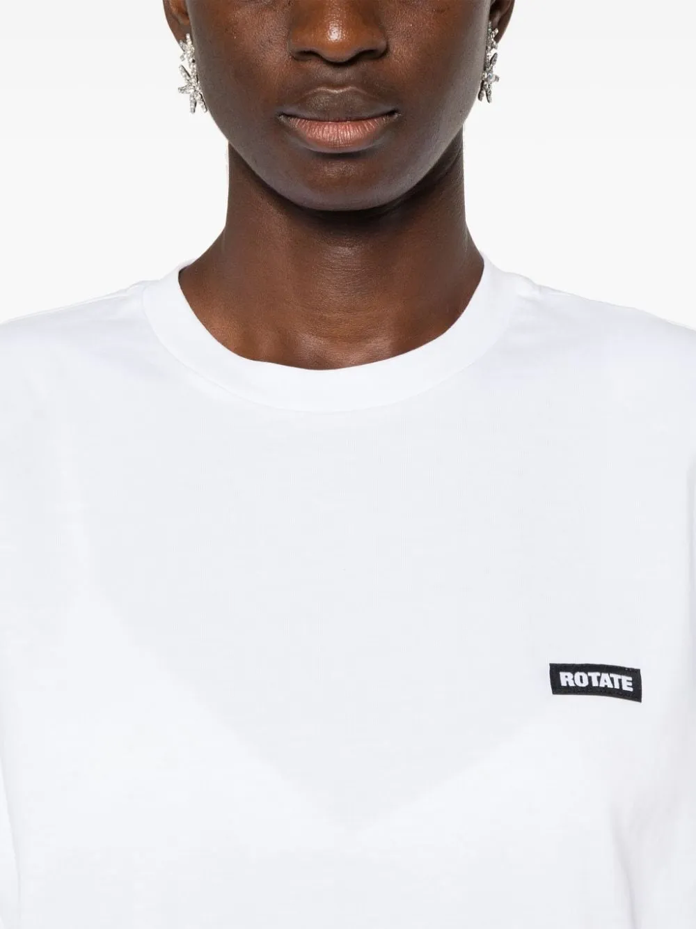 Rotate T-shirt Bianco Donna Micro Patch Logo