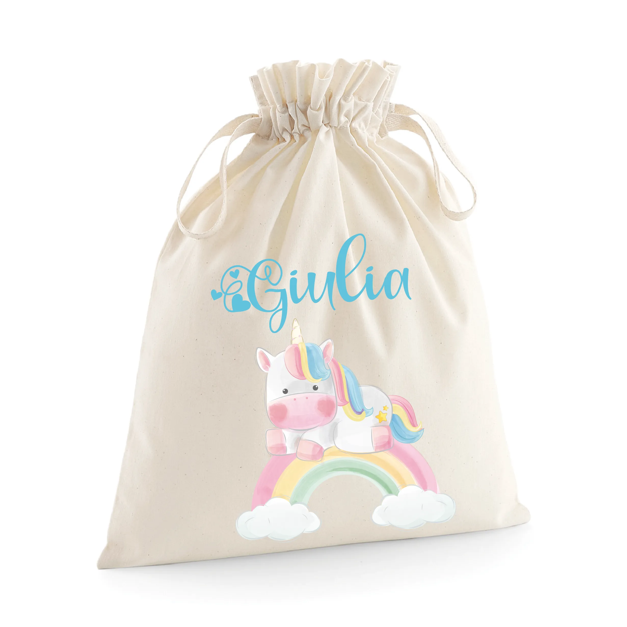 Sacchetti primi cambi/Organizer personalizzabili Unicorno Arcobaleno