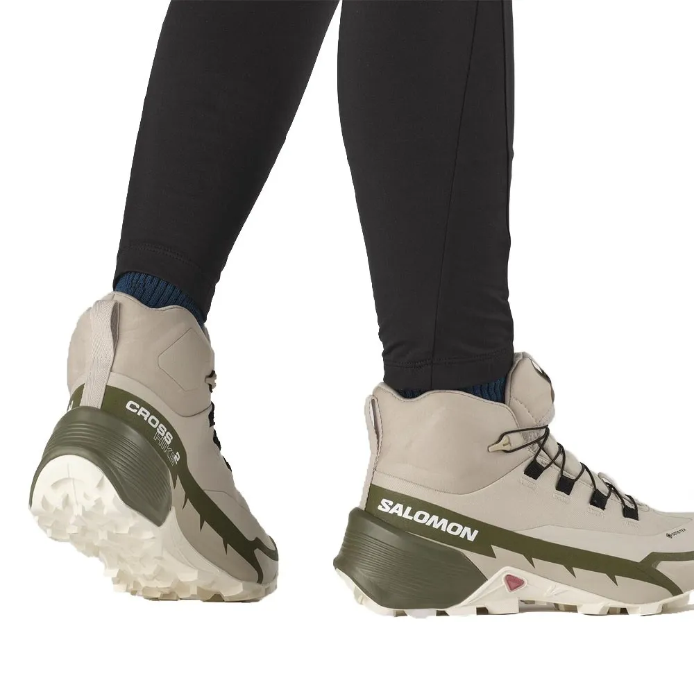 Salomon Hike Mid GORE-TEX 2 Beige Grigio Verde - Scarpe Trekking Donna