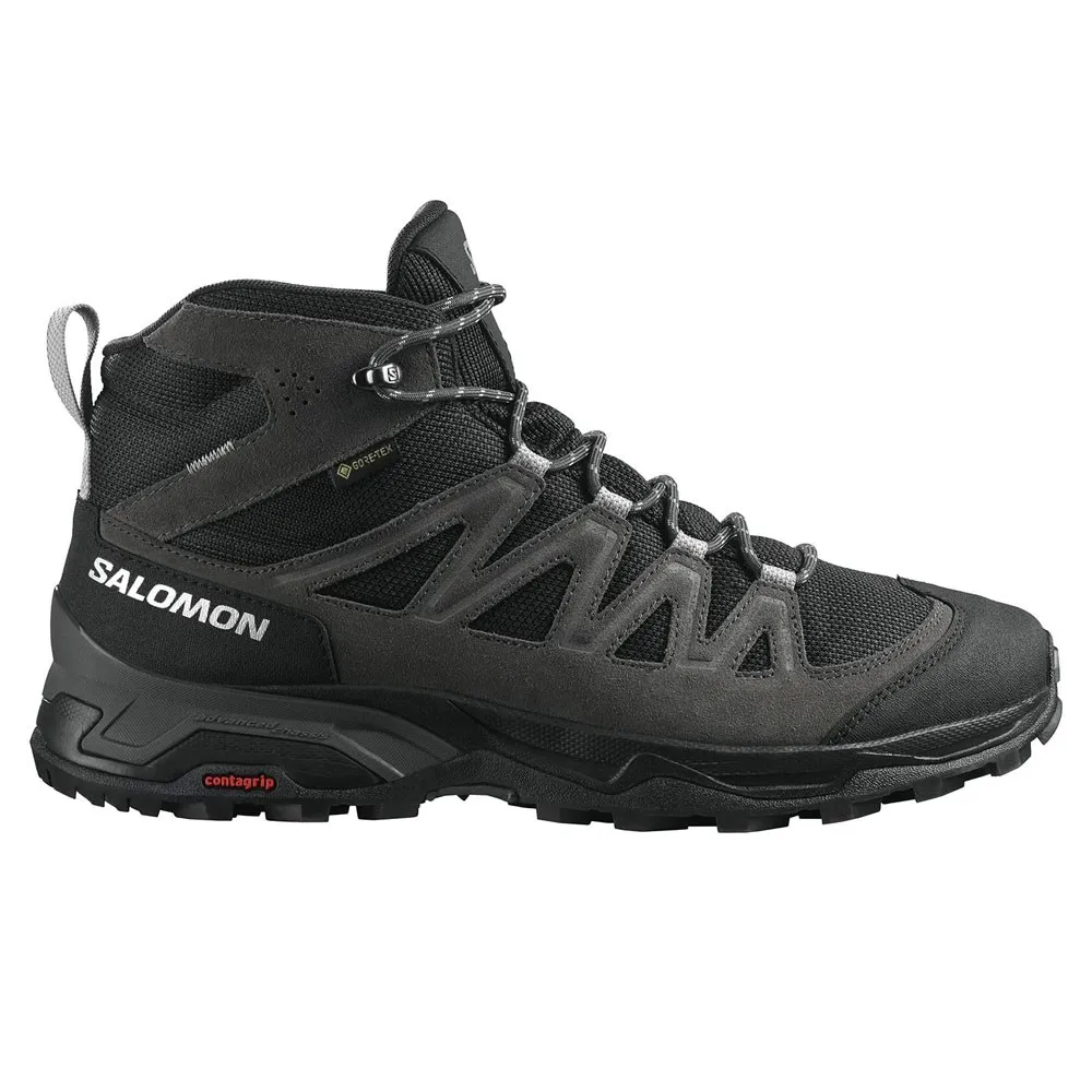Salomon X Ward Leather Mid GORE-TEX Nero - Scarpe Trekking Uomo