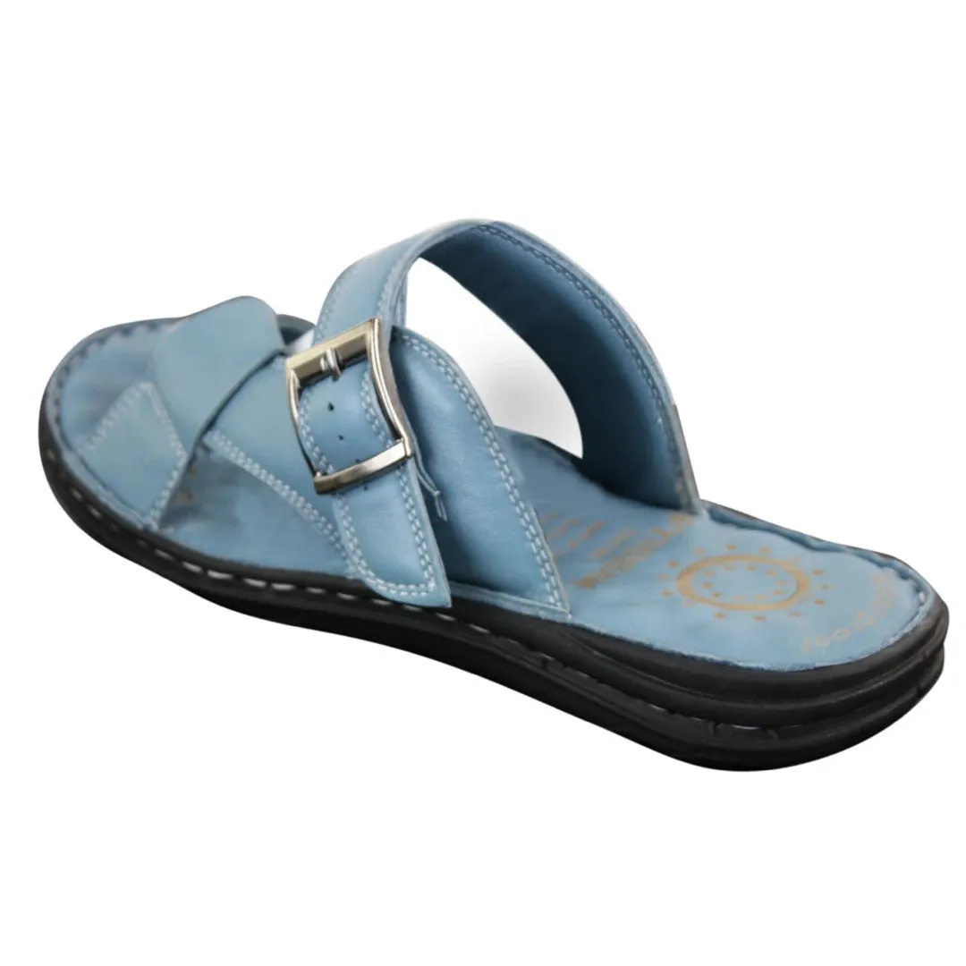 Sandali Ciabatte Uomo Vera Pelle Comodi Impermeabili Scarpe Aperte Estive con Fibbia
