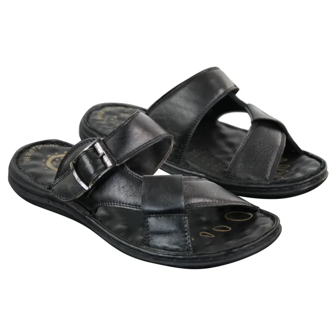 Sandali Ciabatte Uomo Vera Pelle Comodi Impermeabili Scarpe Aperte Estive con Fibbia