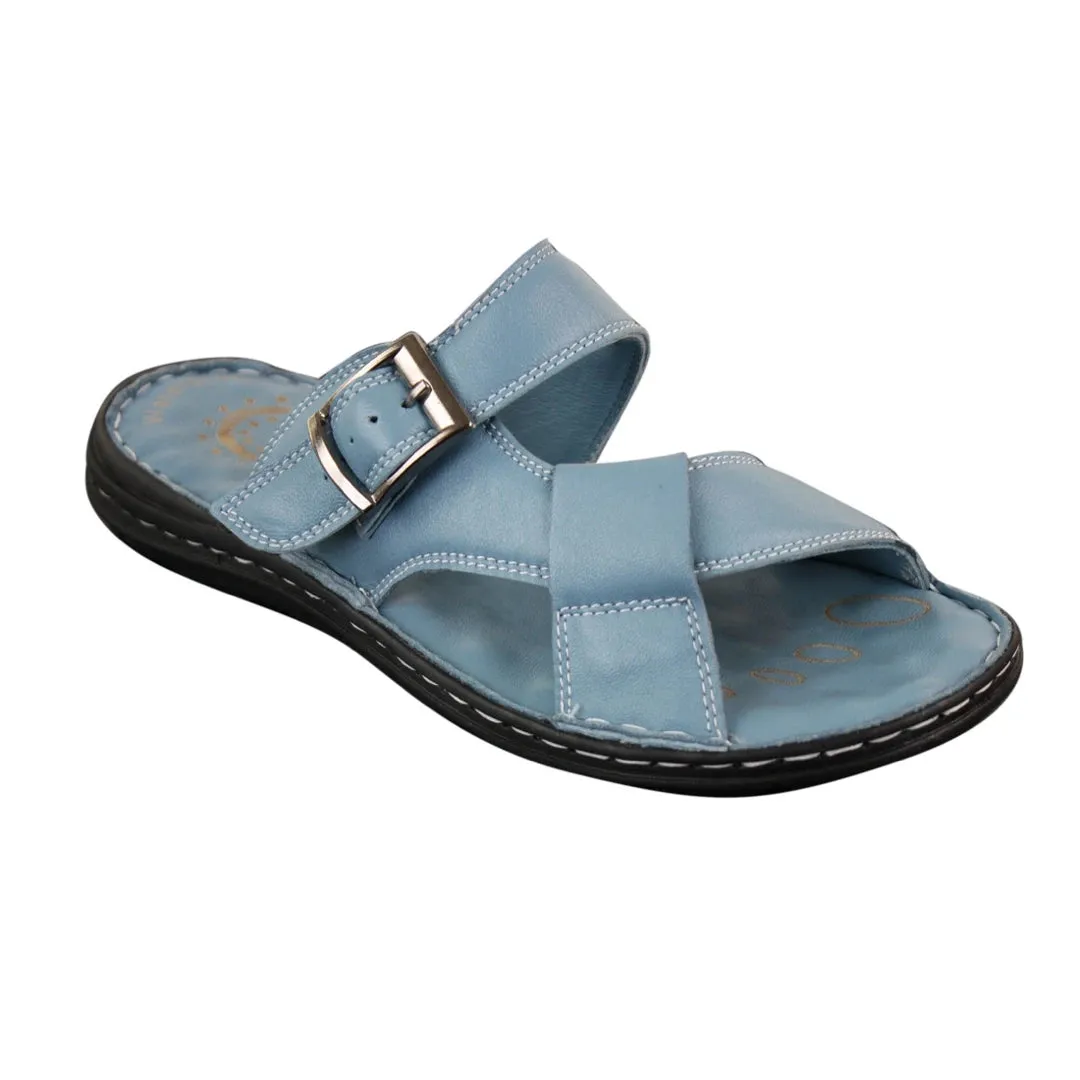 Sandali Ciabatte Uomo Vera Pelle Comodi Impermeabili Scarpe Aperte Estive con Fibbia
