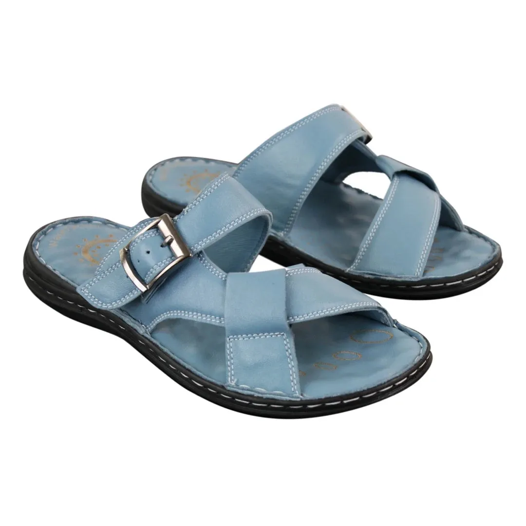 Sandali Ciabatte Uomo Vera Pelle Comodi Impermeabili Scarpe Aperte Estive con Fibbia