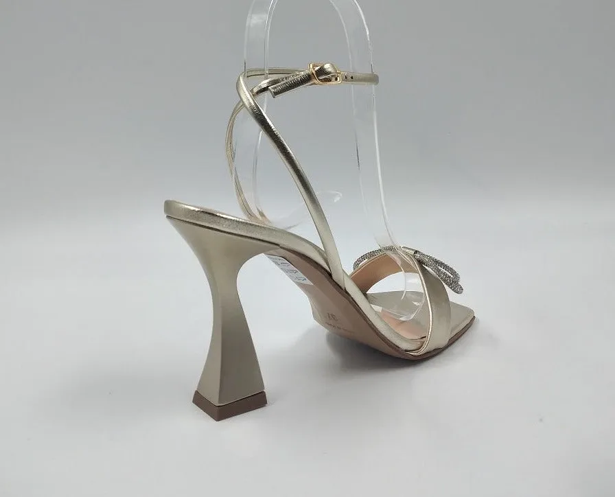 SANDALI DETTAGLIO FIOCCO STRASS PLATINO