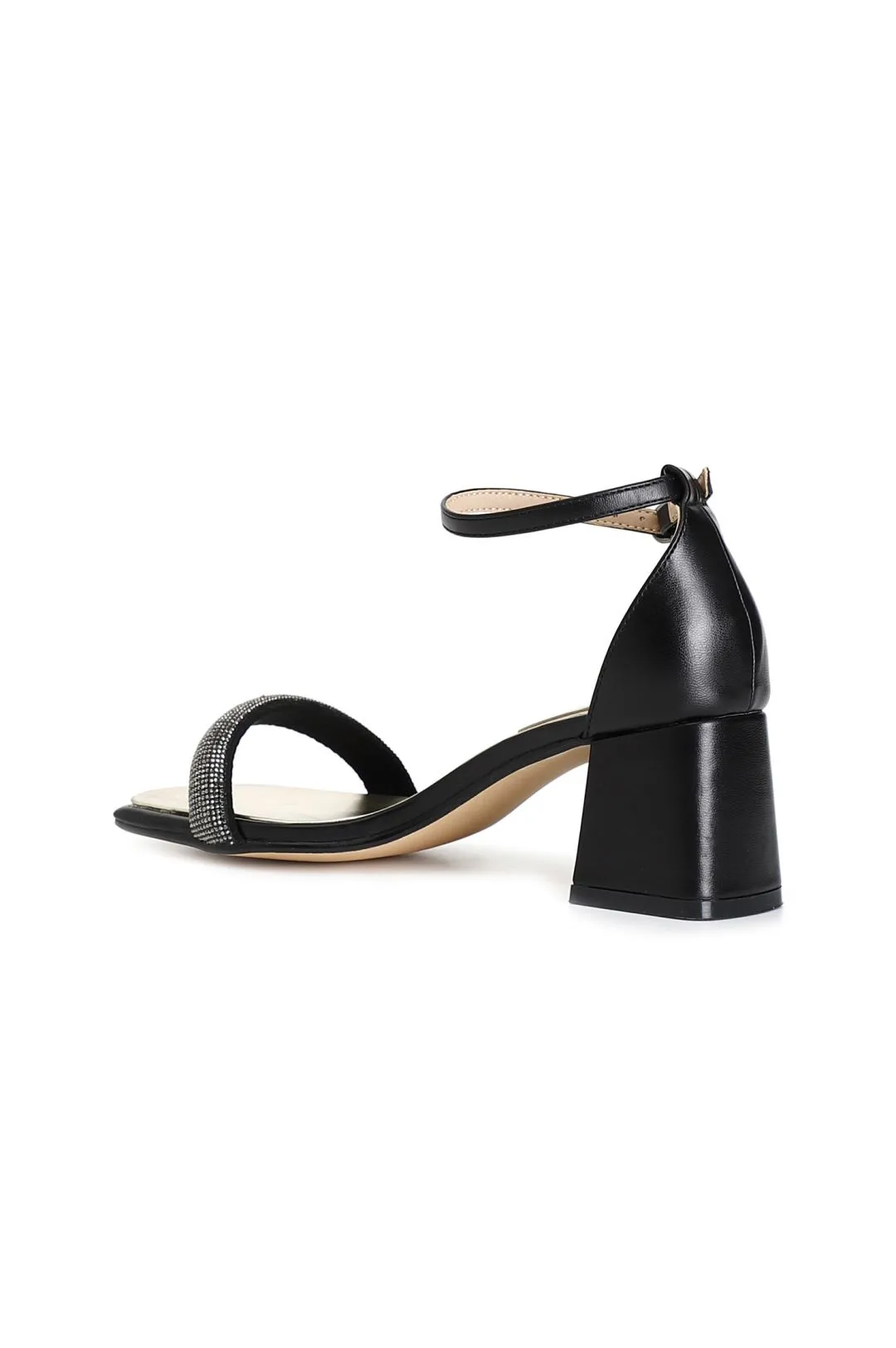 sandali frate con strass chiuso dietro nero